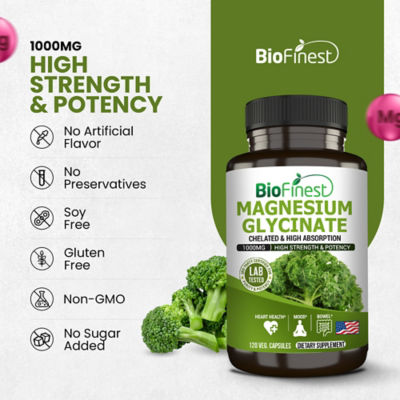 Biofinest 甘胺酸鎂補充劑（120 粒素食膠囊） 8