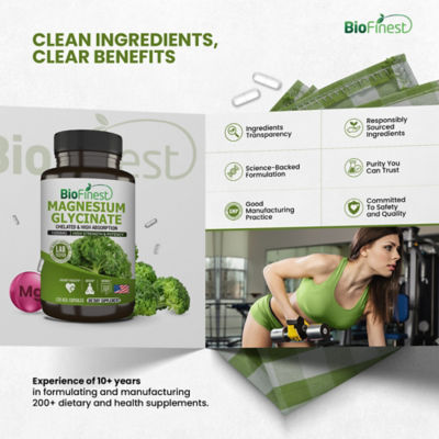 Biofinest 甘胺酸鎂補充劑（120 粒素食膠囊） 9