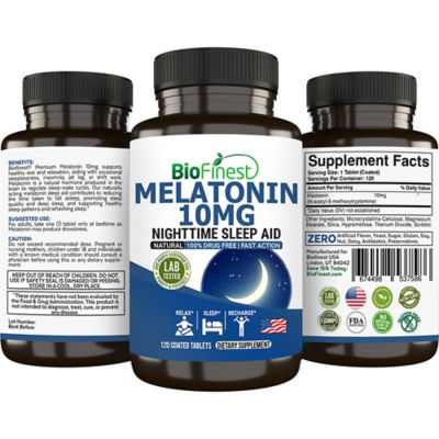 Biofinest 褪黑素10毫克補充劑（120片包衣片） 2