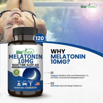 Biofinest 褪黑素10毫克補充劑（120片包衣片） 6