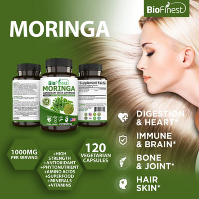 Biofinest 辣木葉1000毫克補充劑（120粒素食膠囊） 3