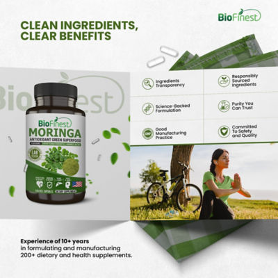 Biofinest 辣木葉1000毫克補充劑（120粒素食膠囊） 9