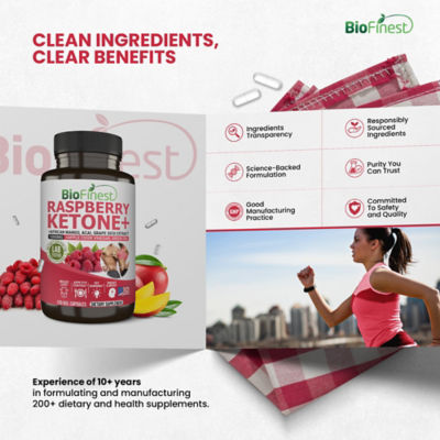 Biofinest 覆盆子酮1000毫克補充劑（120粒素食膠囊） 9