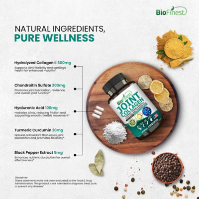 Biofinest 關節膠原蛋白補充劑軟骨素薑黃維生素（120粒膠囊） 7