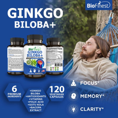 Biofinest 銀杏葉萃取物+5000毫克補充劑（120粒素食膠囊） 3