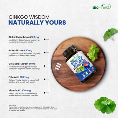 Biofinest 銀杏葉萃取物+5000毫克補充劑（120粒素食膠囊） 7