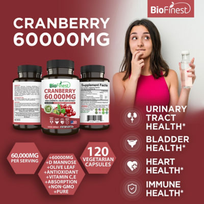 Biofinest 蔓越莓 60000 毫克萃取物補充劑（120 粒素食膠囊） 3