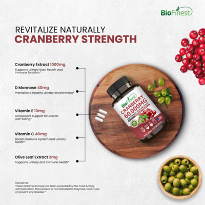 Biofinest 蔓越莓 60000 毫克萃取物補充劑（120 粒素食膠囊） 7