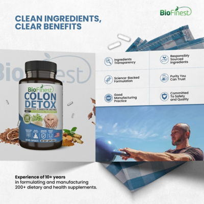 Biofinest Colon Detox Probiotics Enzyme Weight Loss Bloating (120 Veg. Capsules) 9