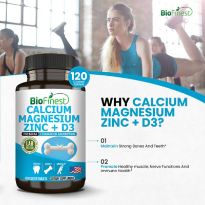 Biofinest 鈣鎂鋅維生素 D3 補充品（120 片包衣片） 6
