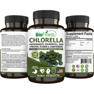 Biofinest 小球藻 1000 毫克补充剂（500 片） 2