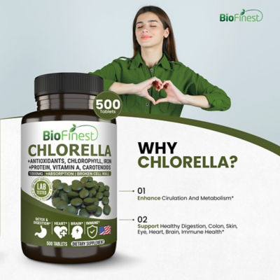 Biofinest 小球藻 1000 毫克补充剂（500 片） 6