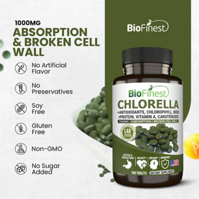 Biofinest 小球藻 1000 毫克补充剂（500 片） 8