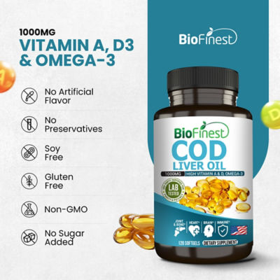 Biofinest 鱈魚肝油 1000 毫克（120 粒軟膠囊） 8