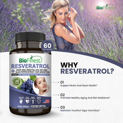 Biofinest 白藜蘆醇 1200 毫克補充劑（60粒素食膠囊） 6