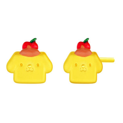 Goldheart 999 Gold Sanrio Characters KoroKoro Sweets Pompompurin Earrings 1