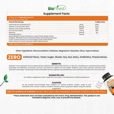 Biofinest 免疫增強補充劑（90 粒素食膠囊） 4