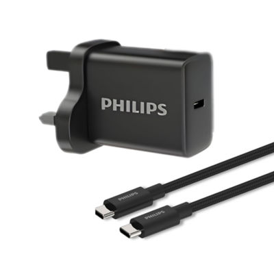 Philips 45W Fast Charge Wall Charger & 65W USB C to C 1 Meter Cable Set 4