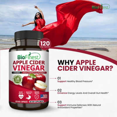 Biofinest 蘋果醋 ACV 1000mg 補充劑（120 粒素食膠囊） 6