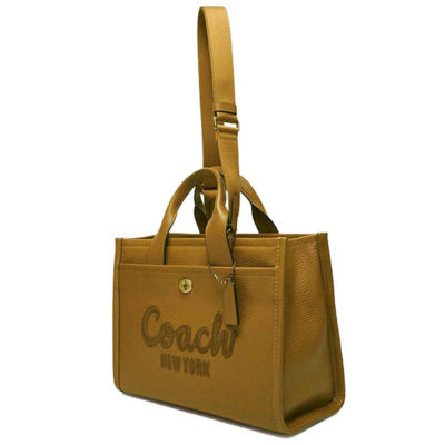 COACH Pebble Leather Cargo Tote Bag Honey Brown CAM75 3