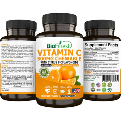 Biofinest 緩衝型維生素 C 500 毫克補充劑（100 片咀嚼錠） 2