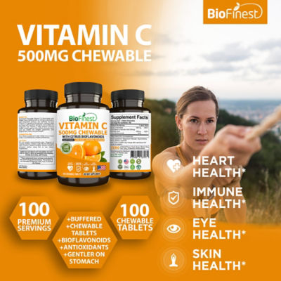 Biofinest 緩衝型維生素 C 500 毫克補充劑（100 片咀嚼錠） 3