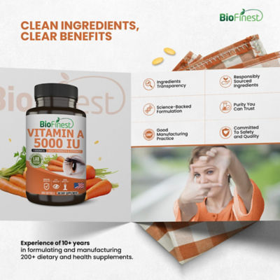 Biofinest Vitamin A 5000IU Supplement (360 Softgels) 9