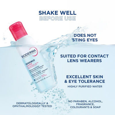 BIODERMA Sensibio H2O Eye Biphase Micellar Makeup Remover 125ml 3