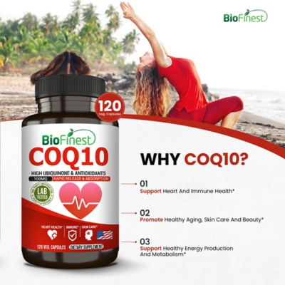 Biofinest CoQ10 辅酶Q10 100毫克补充剂（120 粒素食胶囊胶囊) 6