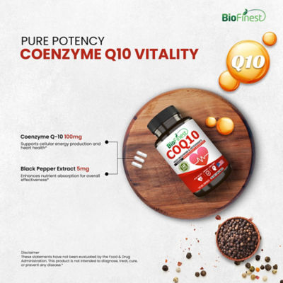 Biofinest CoQ10 辅酶Q10 100毫克补充剂（120 粒素食胶囊胶囊) 7