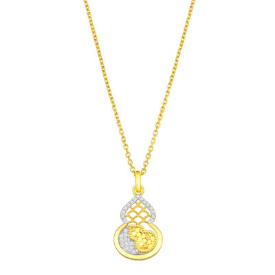 Goldheart KStyle Yellow Gold Diamond Gourd Pendant 1
