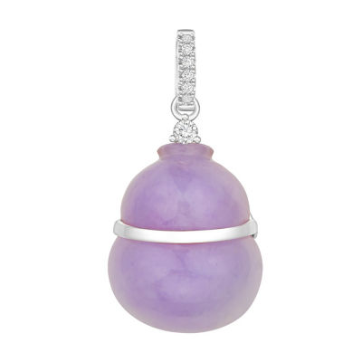 Goldheart Lavender Jade Bold White Gold Diamond Pendant 1
