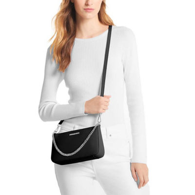 MICHAEL KORS Jet Set Medium Saffiano Leather Crossbody Bag Black 35S0STVU6L 3