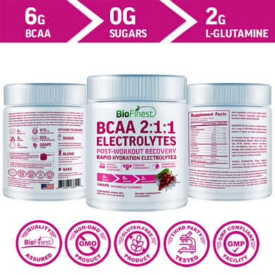 Biofinest 葡萄口味 BCAA 2:1:1 電解質粉 肌肉補水 2