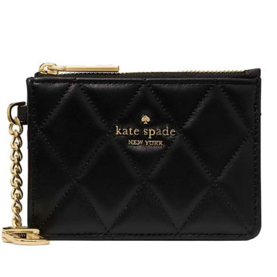 KATE SPADE Quilted Key Ring Card Holder Black KN772 1