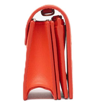 MCM Himmel Crossbody Wallet in Embossed Logo Leather (Orange) 4