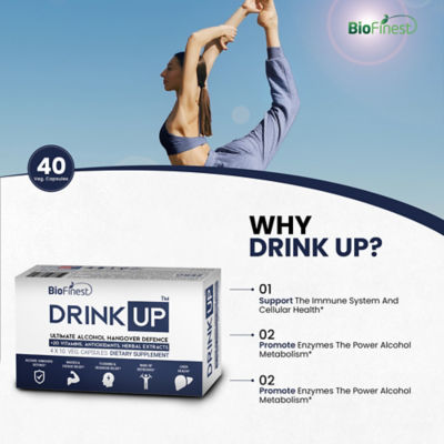 Biofinest DrinkUp Alcohol Detox Hangover Relief Supplement (40 Veg. Capsules) 6