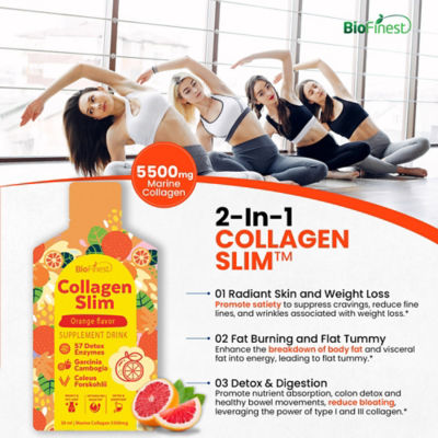 Biofinest Slim 海洋膠原蛋白勝肽飲料 5500毫克 減肥補充劑 5