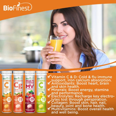 Biofinest 【3包组合装】Biofinest 维生素C 1000毫克 电解质锌泡腾片补充剂（10片） 4