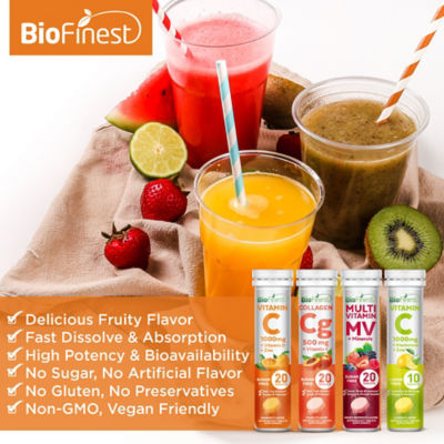 Biofinest 【3包组合装】Biofinest 维生素C 1000毫克 电解质锌泡腾片补充剂（10片） 5