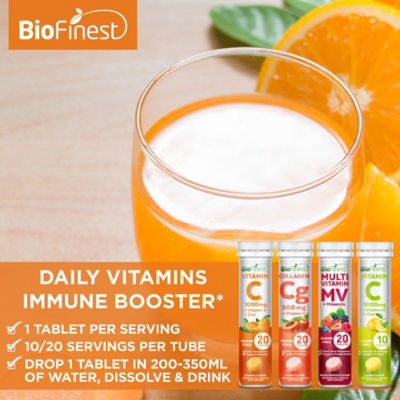 Biofinest 【3包组合装】Biofinest 维生素C 1000毫克 电解质锌泡腾片补充剂（10片） 6