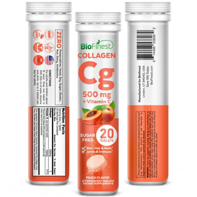 Biofinest 【3包组合装】Biofinest 胶原蛋白维生素C泡腾片 护发 护肤 护甲 关节补充剂（20片） 8
