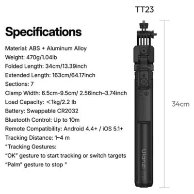 Ulanzi TT23 Auto Tracking Selfie Stick Tripod 9