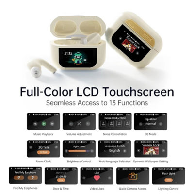 ROCK A5 Pro Smart Touch Screen ANC True Wireless Bluetooth Earphones 2
