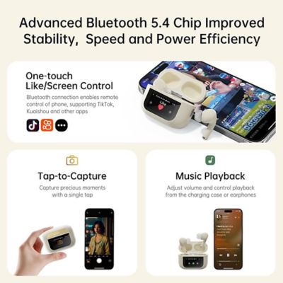 ROCK A5 Pro Smart Touch Screen ANC True Wireless Bluetooth Earphones 3