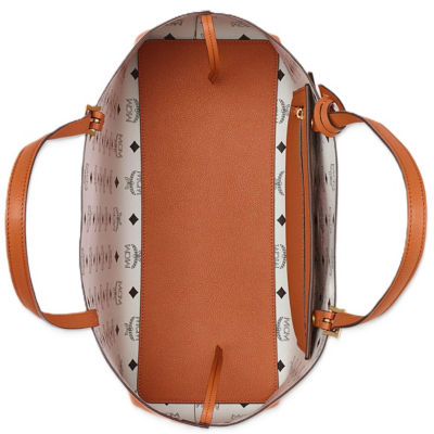 MCM Himmel Shopper in Embossed Logo Leather 4