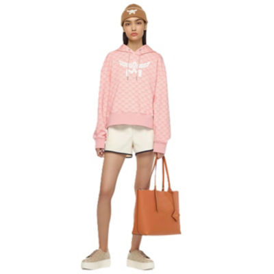 MCM Himmel Shopper in Embossed Logo Leather 6