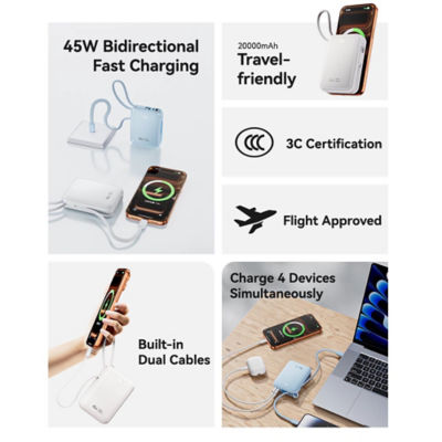ROCK Interstellar C03 20000MAH Power Bank with Built-in Cable 4