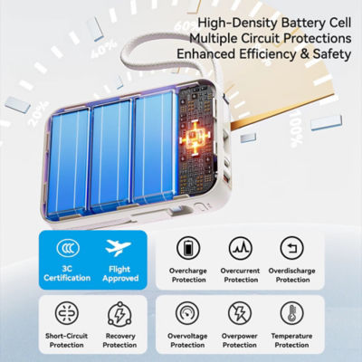 ROCK Interstellar C03 20000MAH Power Bank with Built-in Cable 6