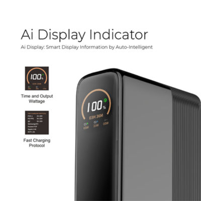 Mazer (CCC-Certified) PowerCharge AI 130W 20000mAh 笔记本电脑移动电源 - M-Ai-PC130L20-V7 6
